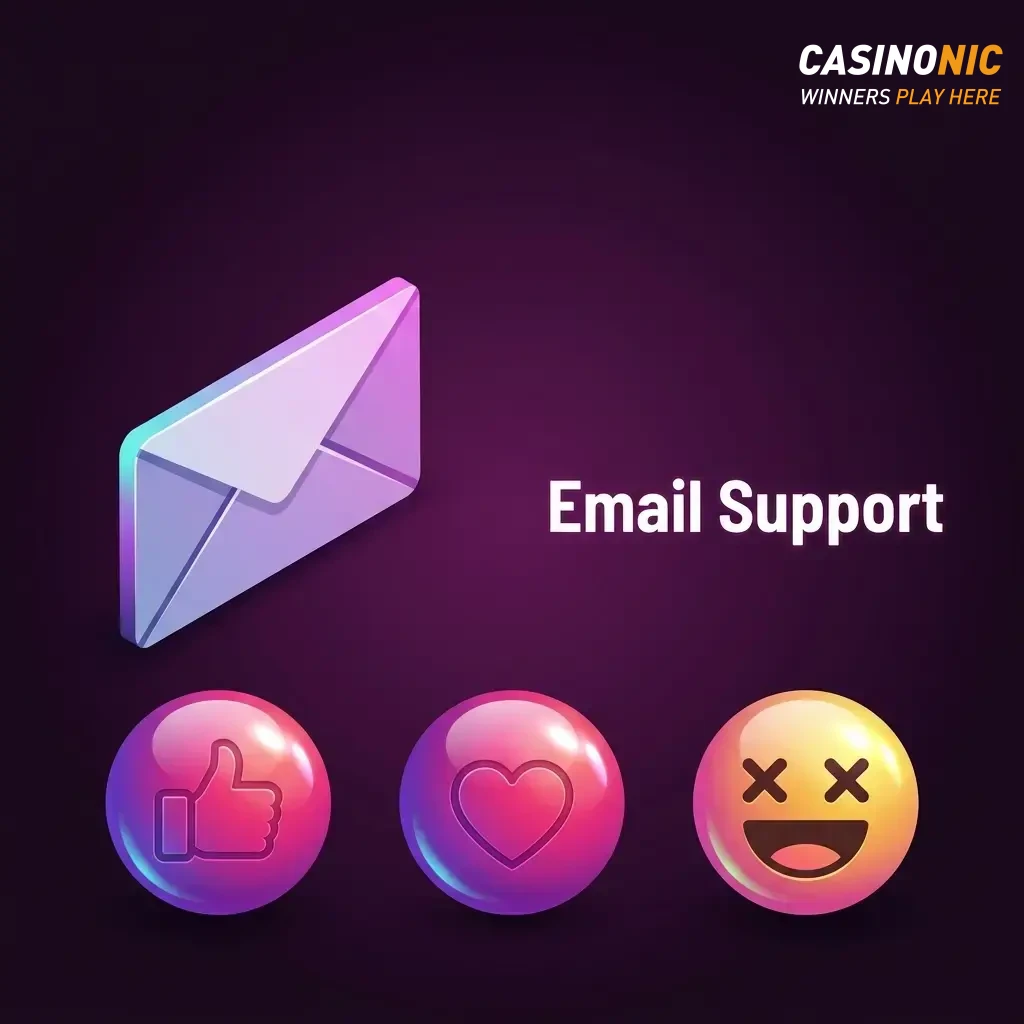 Casinonic email support for queries, disputes and KYC verification with 24–72 hour response times.