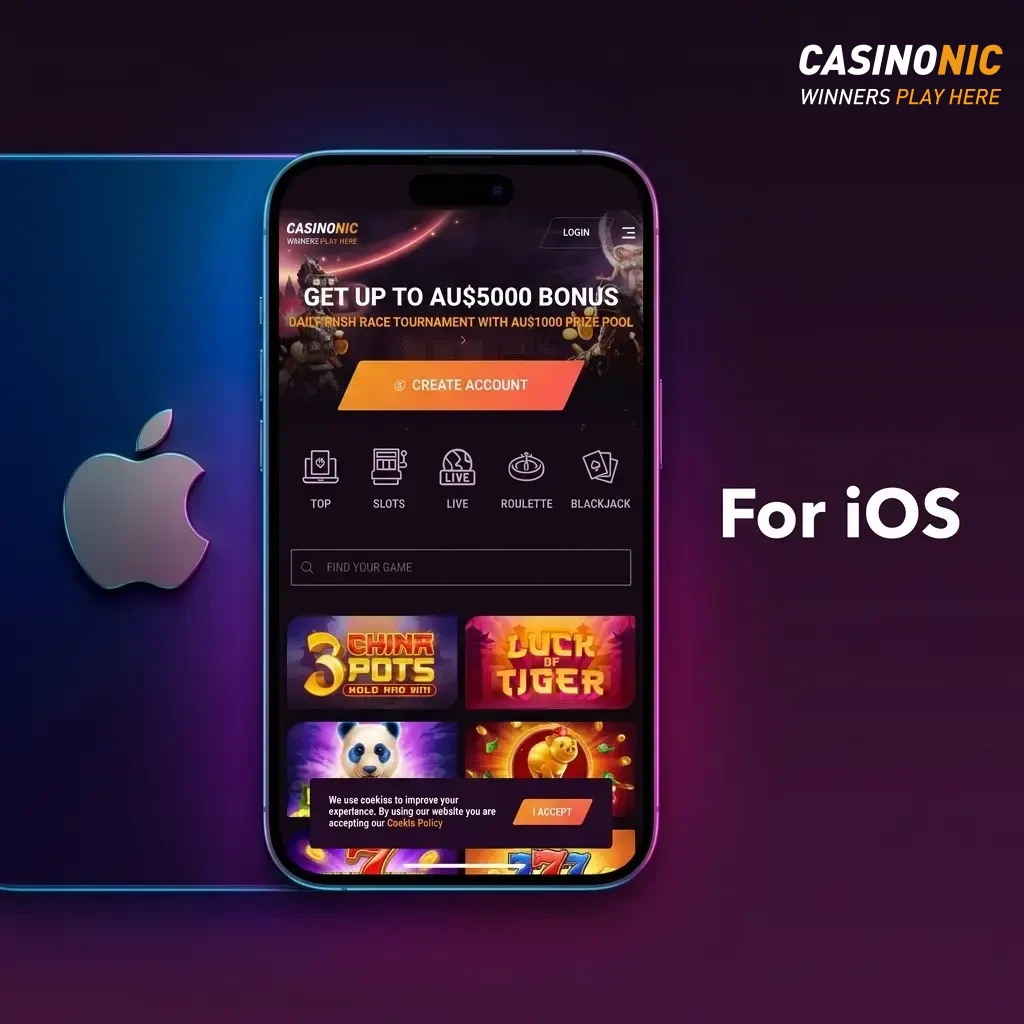 Casinonic iOS app download steps for iPhone and iPad running iOS 12.0 or later via the App Store.