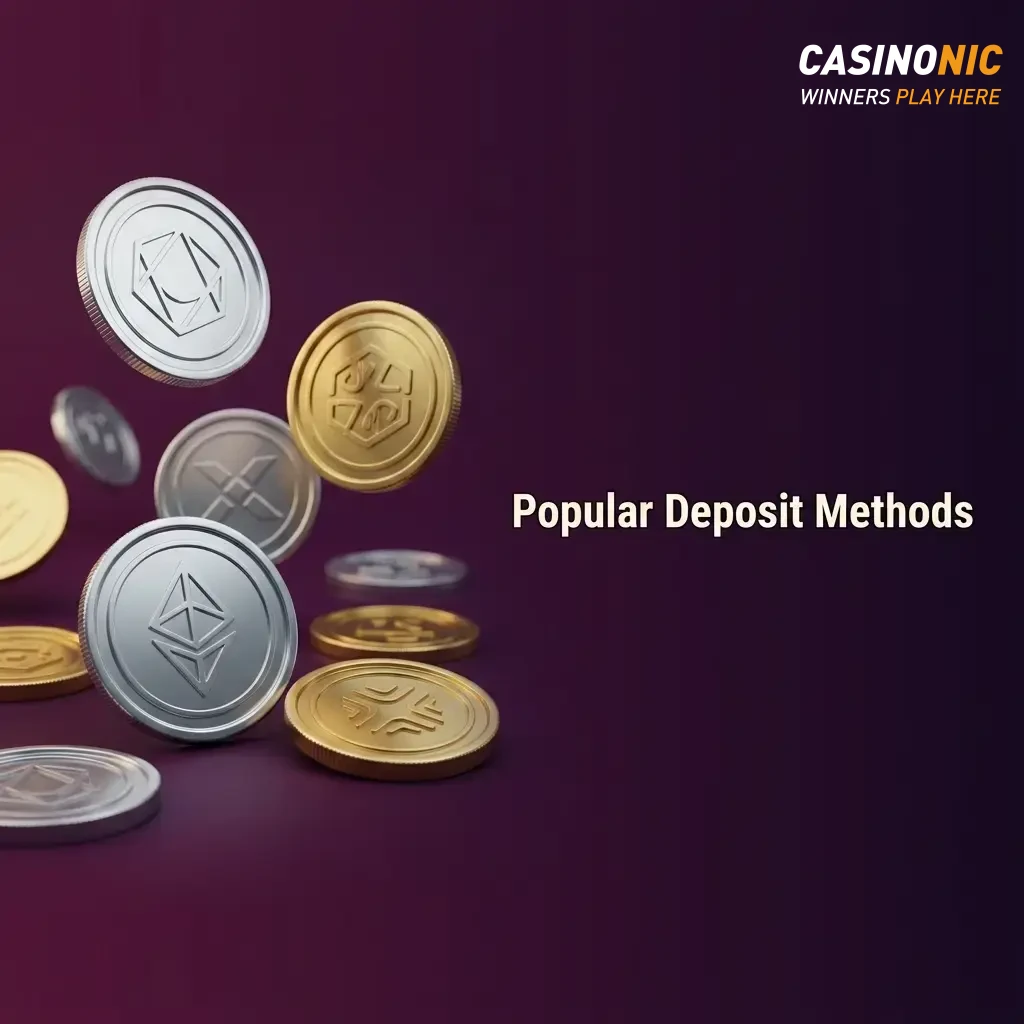 Casinonic deposit methods including Visa, Mastercard, NeoSurf, CashToCode, Bitcoin, Ethereum and more for Australian players.